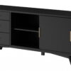 Mahogany Solids Okoume And Veneer Open Shelving TV Stand - Black - Image 4