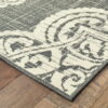 7' X 10' Oriental Stain Resistant Indoor / Outdoor Area Rug - Gray / Ivory - Image 3