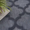 7' X 10' Area Rug Geometric Flatweave - Navy Blue - Image 4