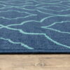 7' X 10' Geometric Stain Resistant Outdoor / Indoor Area Rug - Blue - Image 2