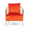 Velvet And Gold Solid Color Arm Chair - Orange - Image 4