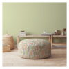 Cotton Round Cactus Pouf Cover - Orange - Image 2