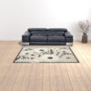 7' X 10' Floral Stain Resistant Non Skid Area Rug - Beige - Image 3