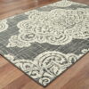 7' X 10' Oriental Stain Resistant Indoor / Outdoor Area Rug - Gray / Ivory - Image 4