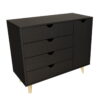 Solid Wood Four Drawer Combo Dresser - Black - Image 4