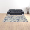 9' X 12' Floral Stain Resistant Non Skid Area Rug - Blue / Gray - Image 2