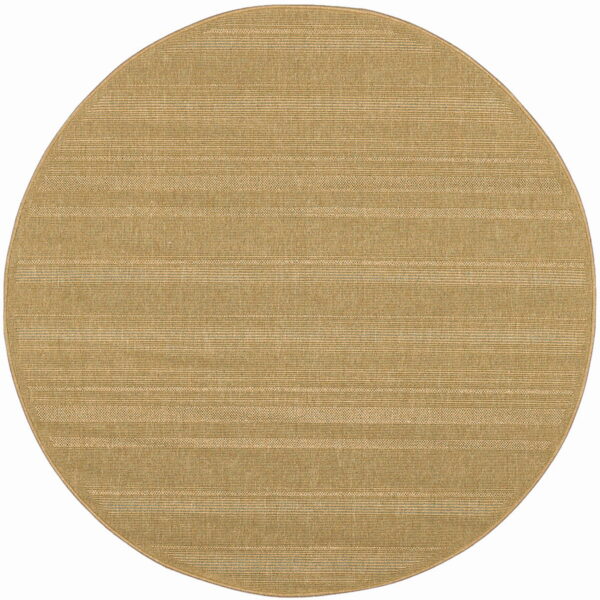 8' X 8' Round Stain Resistant Area Rug Indoor / Outdoor - Beige