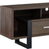 Manufactured Wood Cabinet Enclosed Storage TV Stand - Walnut Oak / Black - Image 2