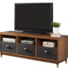 Mahogany Solids & Veneer Open Shelving TV Stand - Brown / Black - Image 2