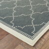 7' X 10' Geometric Stain Resistant Area Rug Indoor / Outdoor - Ivory / Gray - Image 4