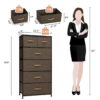 Steel And Fabric Six Drawer Combo Dresser - Brown - Image 4