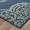 7' X 10' Oriental Stain Resistant Outdoor / Indoor Area Rug - Blue - Image 2