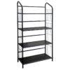 Four Shelf Metal Standing Book Shelf - Black - Image 3