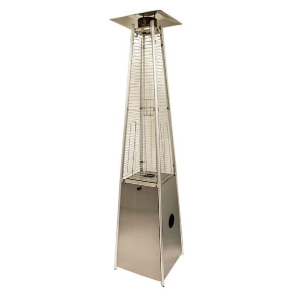 41000 Btu Steel Propane Triangular Pyramid Standing Patio Heater - Silver