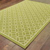 7' X 10' Geometric Stain Resistant Indoor & Outdoor Area Rug - Green / Ivory - Image 2