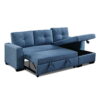 Polyester Blend Convertible Futon Sleeper Sofa With Black Legs - Blue - Image 4