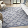 7' X 10' Area Rug Geometric Flatweave - Blue - Image 3