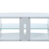 Clear Glass Wood Glass Veneer (Melamine) TV Stand (Led) - White - Image 2