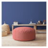 Polyester Round Pouf Ottoman - Coral - Image 4