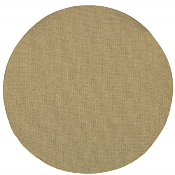 8' X 8' Round Stain Resistant Outdoor & Indoor Area Rug - Tan