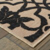 7' X 10' Oriental Stain Resistant Indoor / Outdoor Area Rug - Beige / Black - Image 3