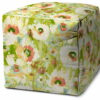 Cube Floral Indoor Outdoor Pouf Cover - Green - Image 3