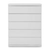 Gloss Stainless Steel 5 Drawer Chest - White - Image 4