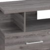 Particle Board And Laminate TV Stand With 2 Storage Drawers - Gray - Image 3