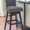 Solid Wood Swivel Counter Height Bar Chair - Gray / Espresso - Image 3