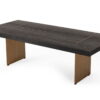 Rectangular And Metal Dining Table - Dark Brown / Brass - Image 3