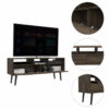 Manufactured Wood Open Shelving TV Stand - Dark Walnut - Image 4