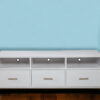 Mahogany Solids & Veneer Open Shelving, TV Stand - White - Image 2