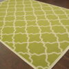 7' X 10' Geometric Stain Resistant Outdoor / Indoor Area Rug - Green / Ivory - Image 2