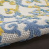 7' X 10' Floral Outdoor / Indoor Area Rug - Ivory / Blue - Image 3