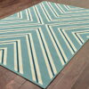 7' X 10' Geometric Stain Resistant Indoor / Outdoor Area Rug - Blue - Image 3