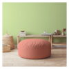 Polyester Round Pouf Ottoman - Pink - Image 4