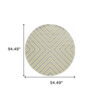 8' X 8' Round Geometric Stain Resistant Indoor / Outdoor Area Rug - Gray / Ivory - Image 3