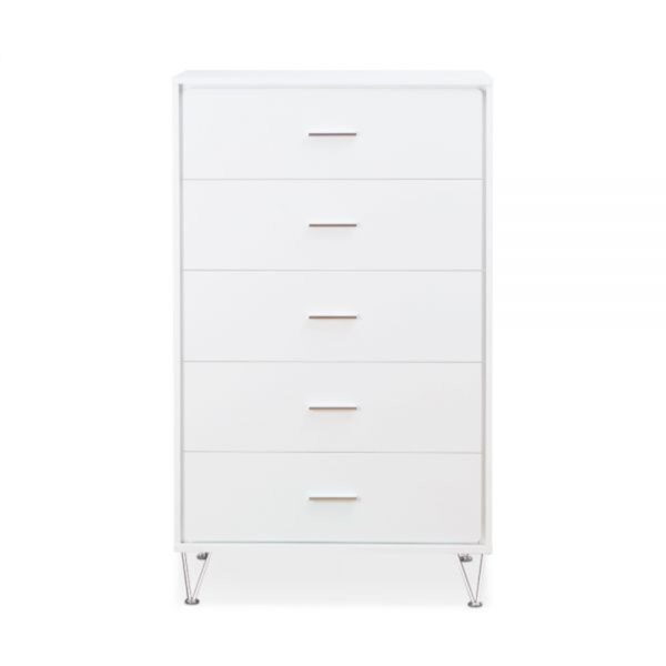 Five Drawer Standard Chest - White