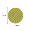 8' X 8' Round Geometric Stain Resistant Indoor / Outdoor Area Rug - Green / Ivory - Image 4