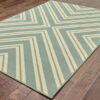 7' X 10' Geometric Stain Resistant Indoor / Outdoor Area Rug - Blue / Green - Image 4