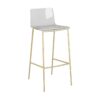 Plastic Low Back Bar Height Bar Chairs (Set of 2) - Clear / Gold - Image 4