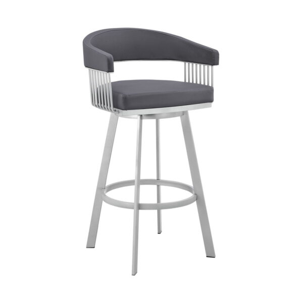 Swivel Low Back Counter Height Bar Chair - Slate Gray