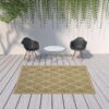 7' X 10' Geometric Stain Resistant Indoor / Outdoor Area Rug - Tan - Image 4