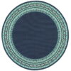 8' X 8' Round Outdoor / Indoor Area Rug - Blue / Green - Image 4