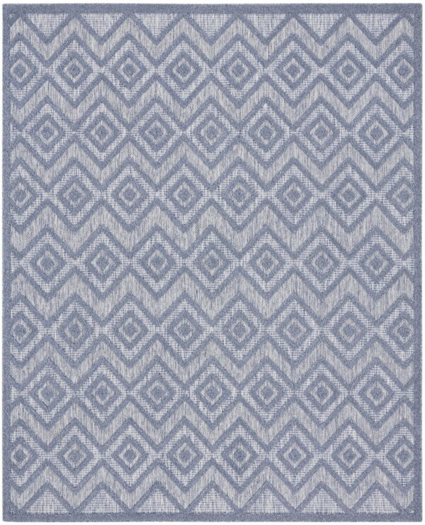 7' X 10' Geometric Flatweave Area Rug - Blue