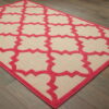 7' X 10' Geometric Stain Resistant Indoor / Outdoor Area Rug - Red - Image 2