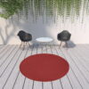 8' X 8' Round Non Skid Indoor / Outdoor Area Rug - Brick Red - Image 2