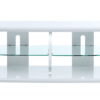 Clear Glass Wood Veneer (Melamine) TV Stand (Led) - White - Image 2