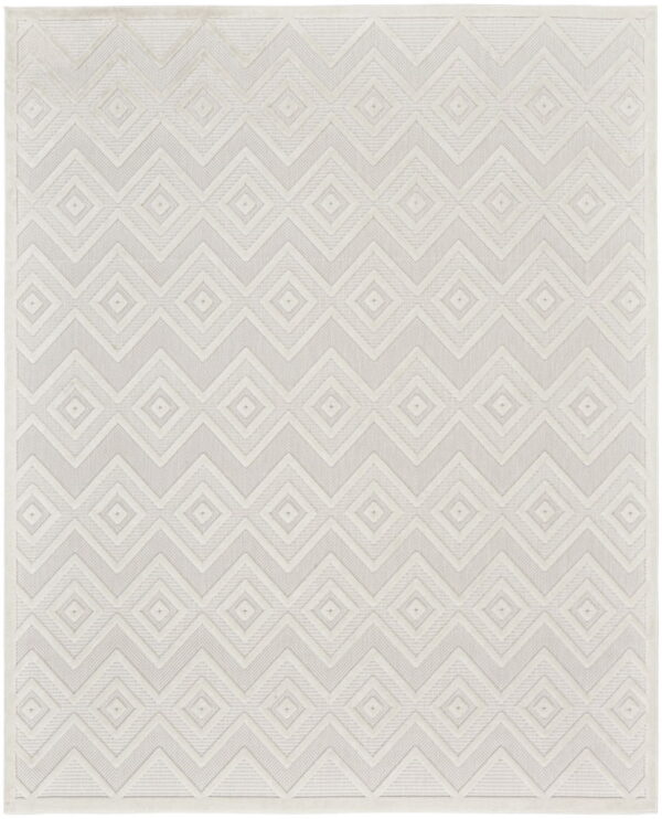 7' X 10' Geometric Flatweave Area Rug - Cream