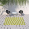 7' X 10' Geometric Stain Resistant Outdoor / Indoor Area Rug - Blue / Green - Image 4